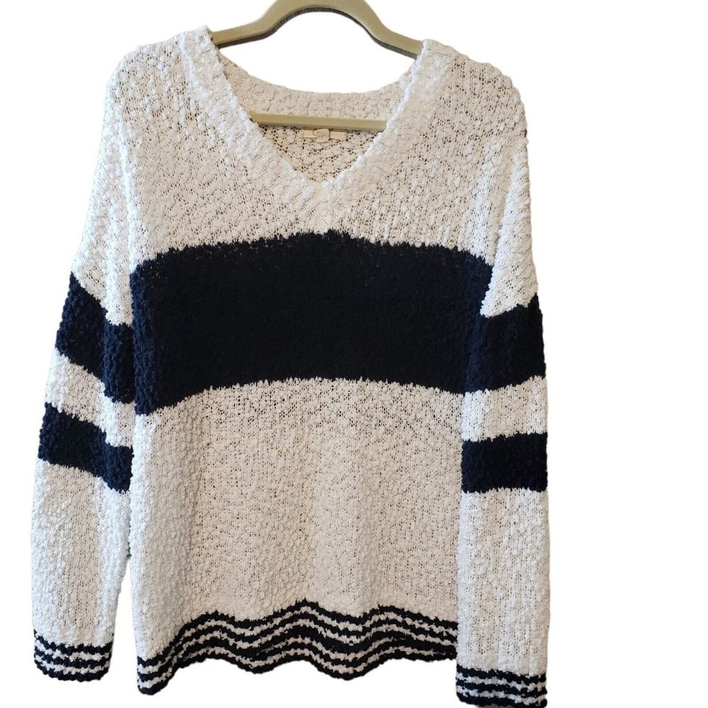 Oddy‎ Womens bouncle popcorn lightweight sweater black white size L